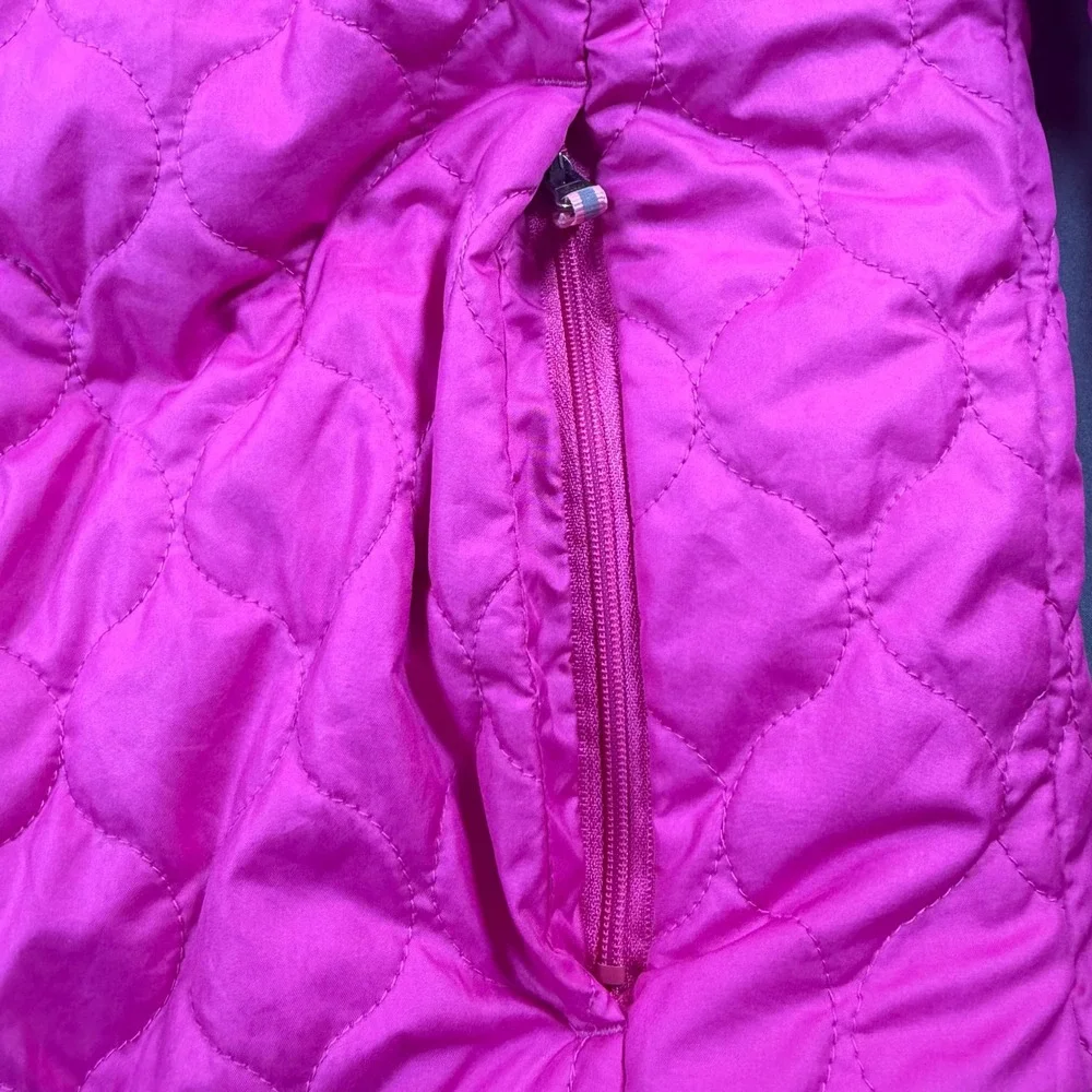 Columbia Girls Pink Quilted Hooded Jacket Fleece Lined Size L 14/16